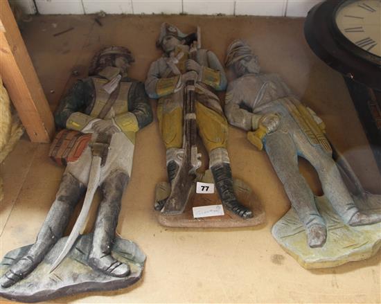 3 wooden soldiers